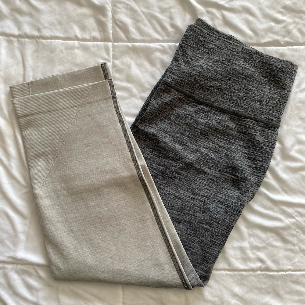 Womens Capri Ombré Gray and Black Leggings